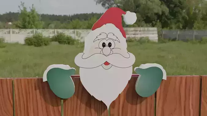 Christmas Santa Hanging Fence Art