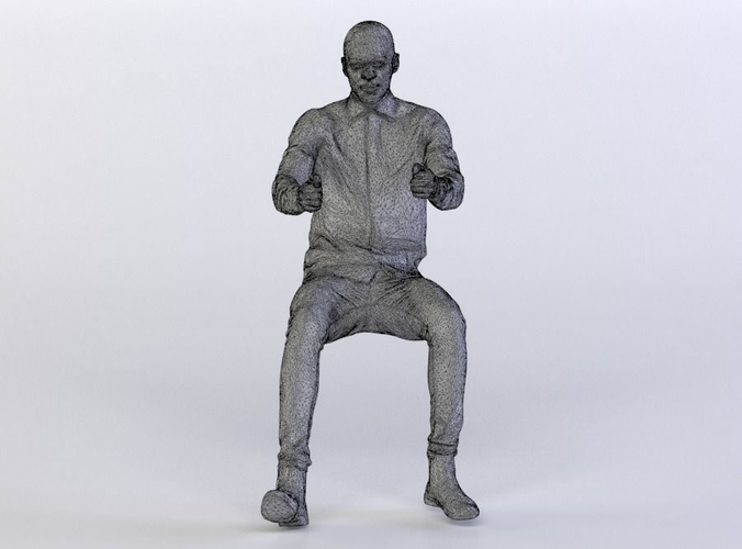 Andrew 0329 Man Sitting, Pretending to Drive