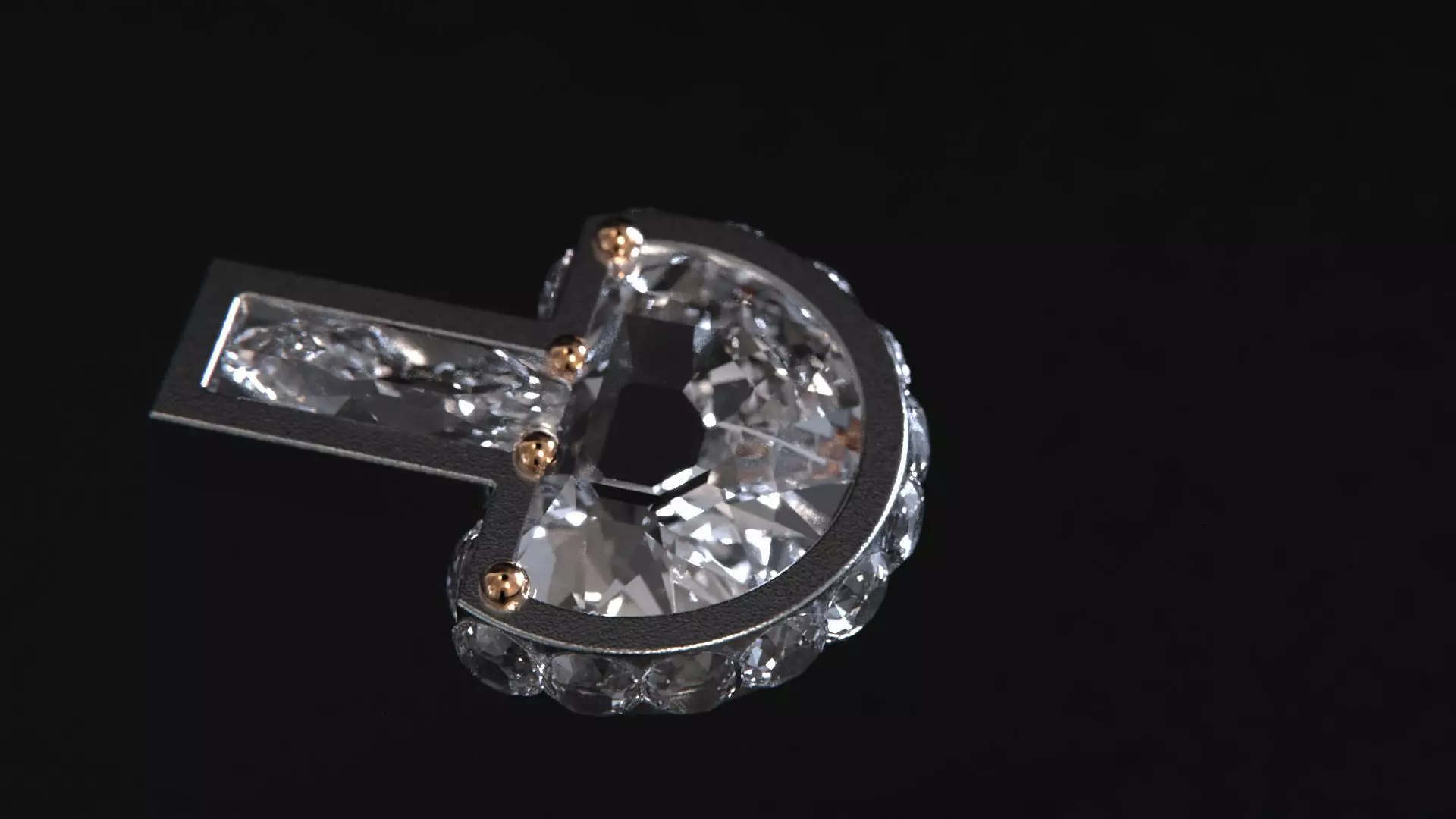 Rings earring modern 3D model_4