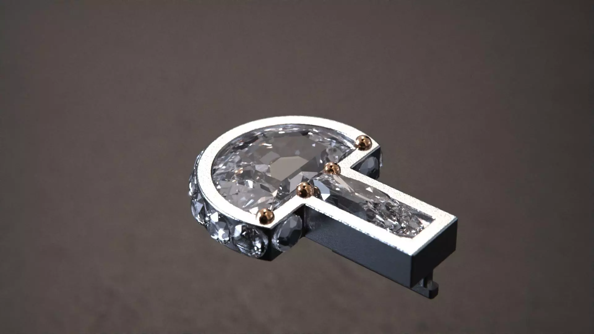 Rings earring modern 3D model_7