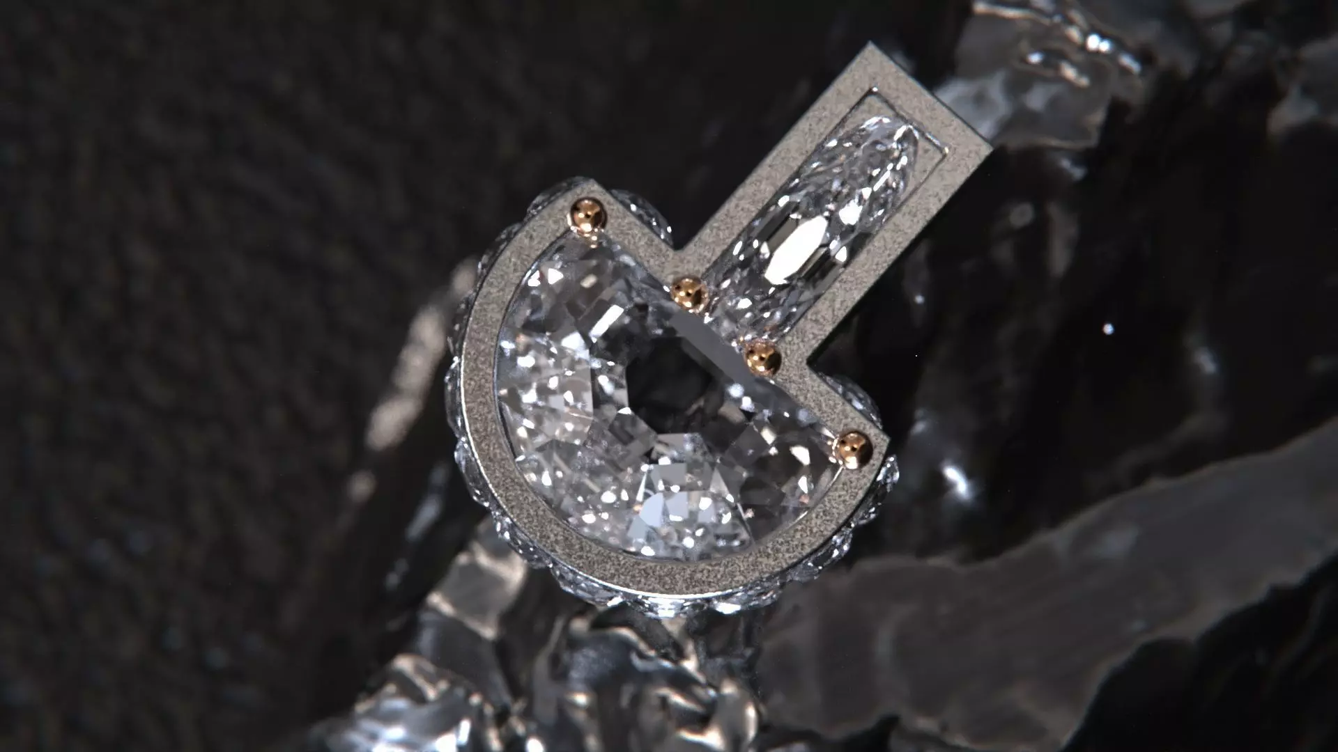 Rings earring modern 3D model_2