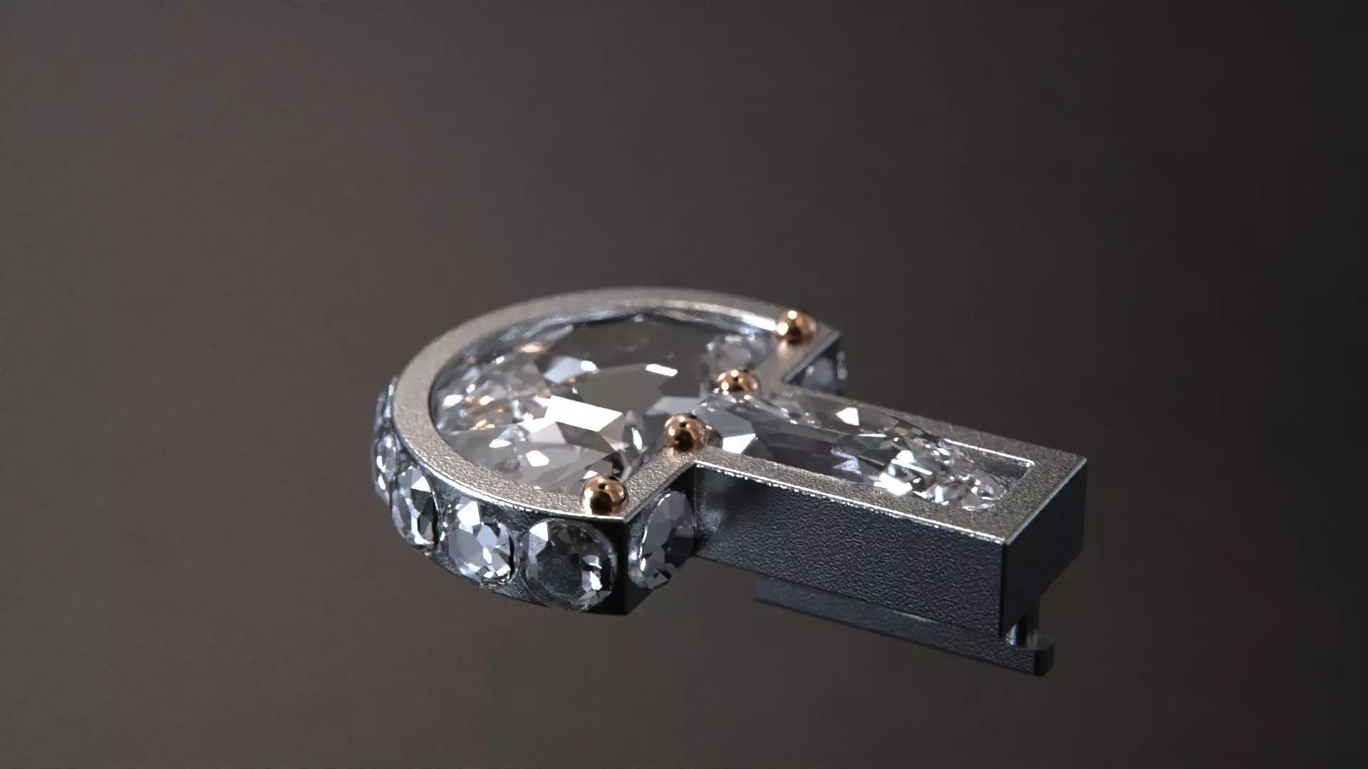 Rings earring modern 3D model_3