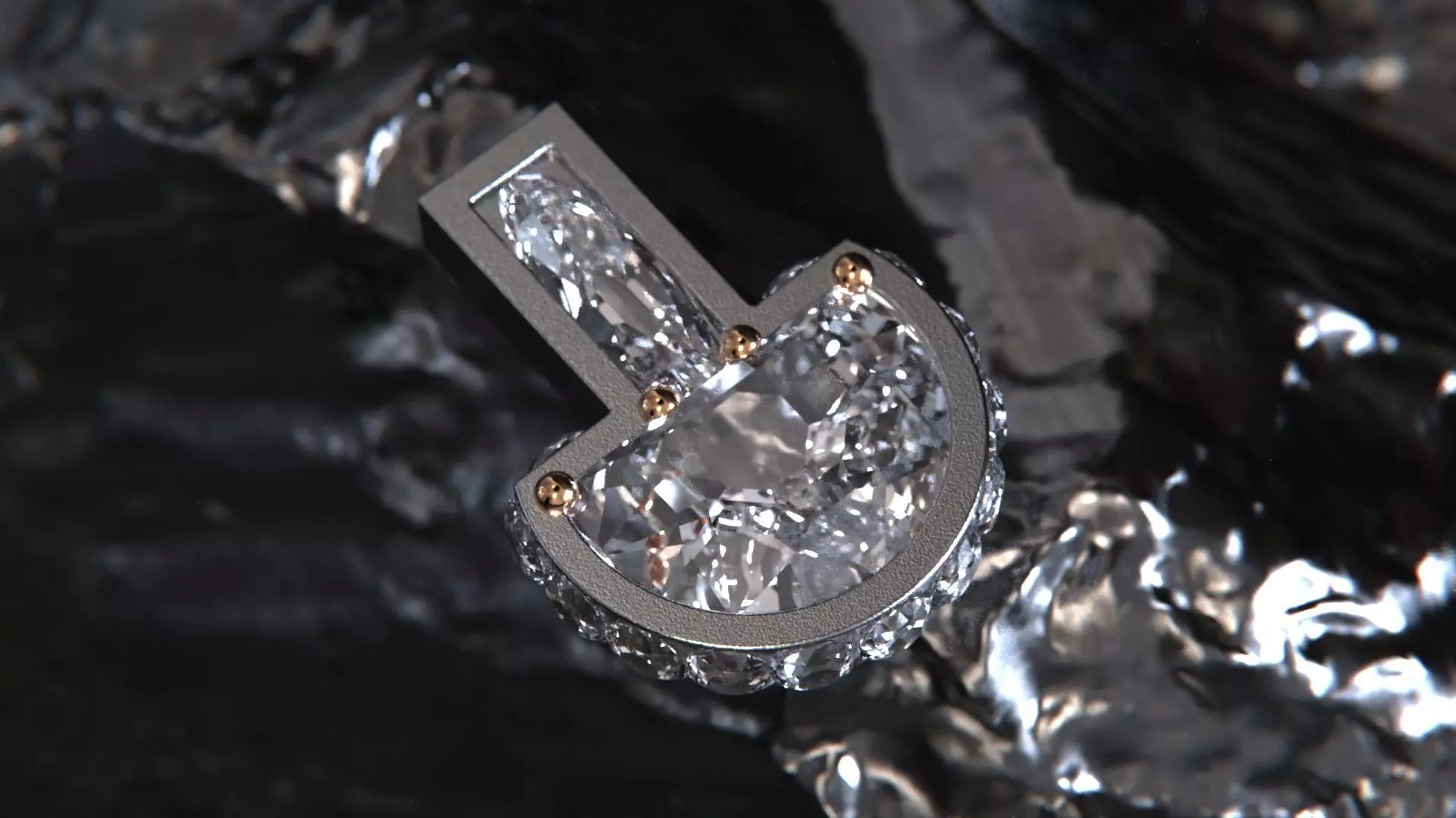 Rings earring modern 3D model_0