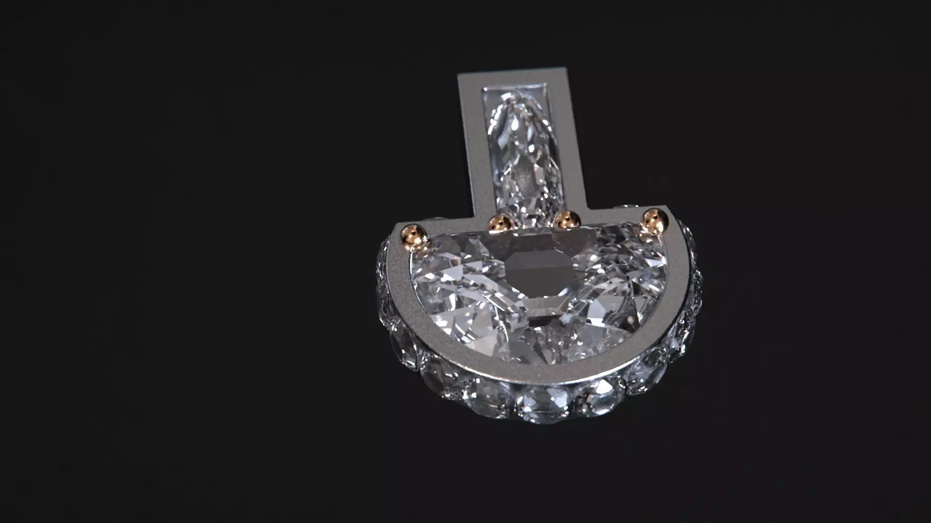 Rings earring modern 3D model_9