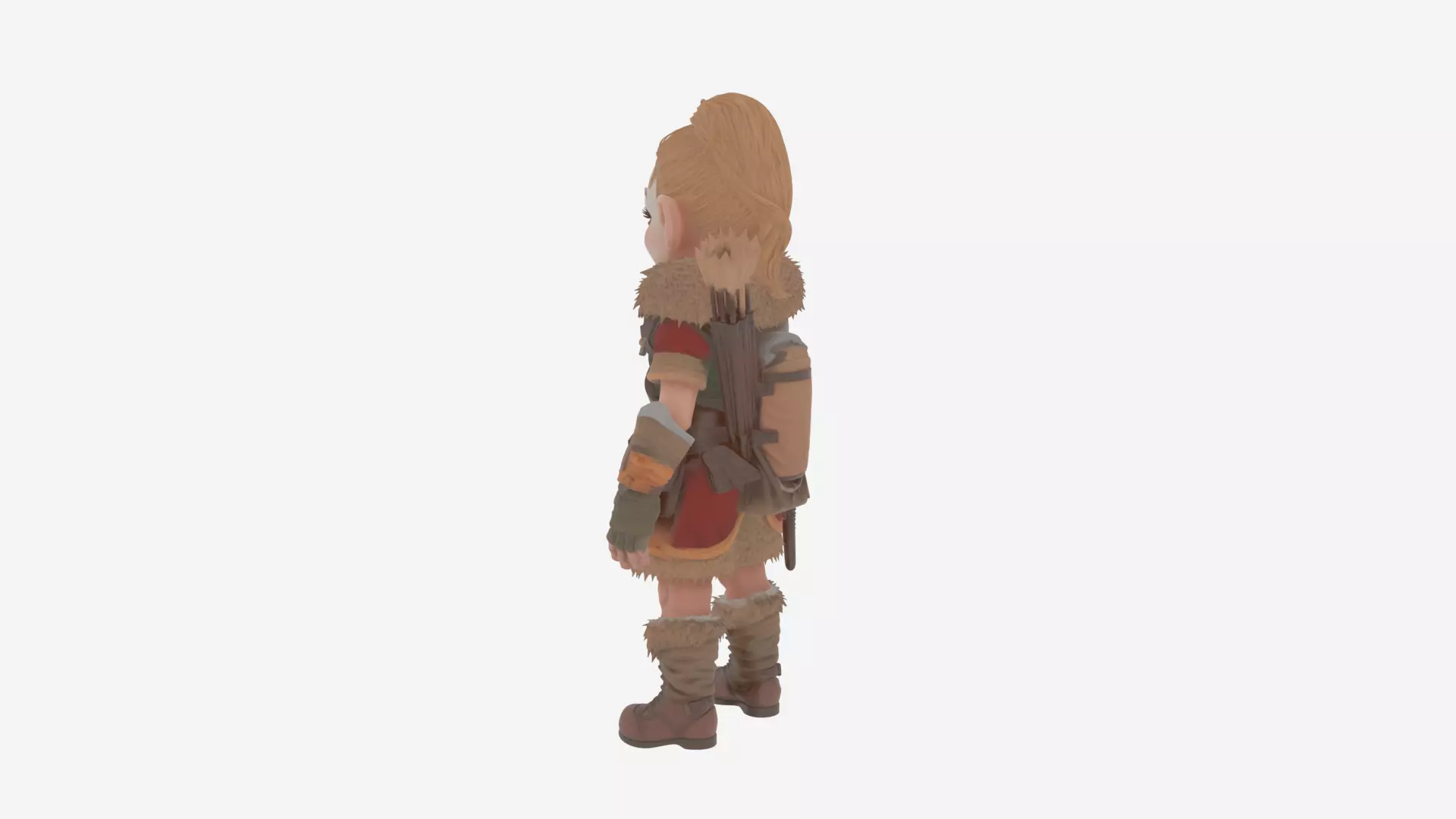 Adventurous Nimble Gnome Hunter Female 3D ModelHighly 3D model_5