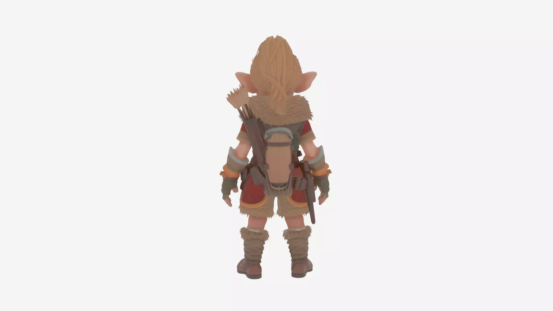 Adventurous Nimble Gnome Hunter Female 3D ModelHighly 3D model_4
