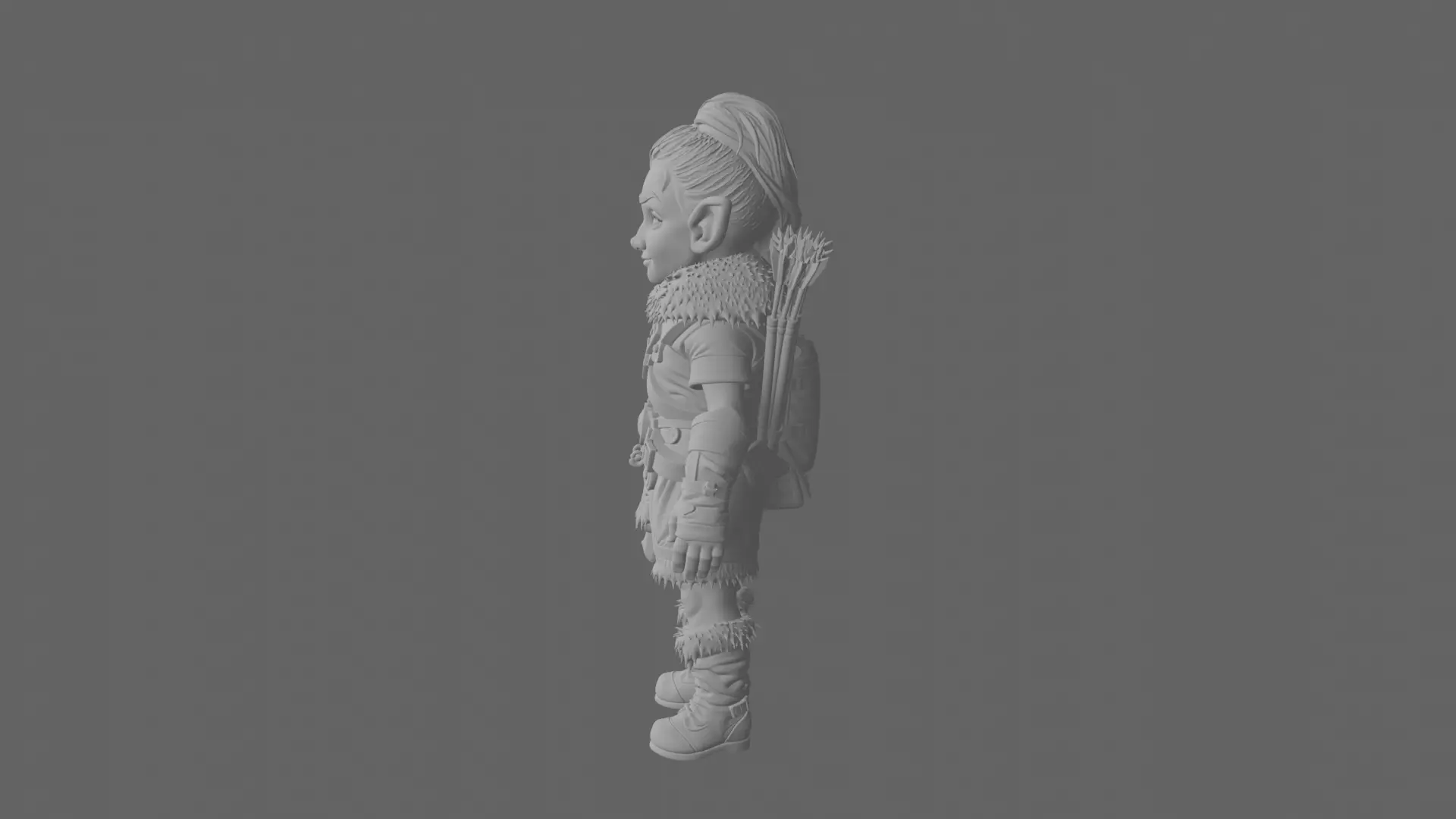 Adventurous Nimble Gnome Hunter Female 3D ModelHighly 3D model_7