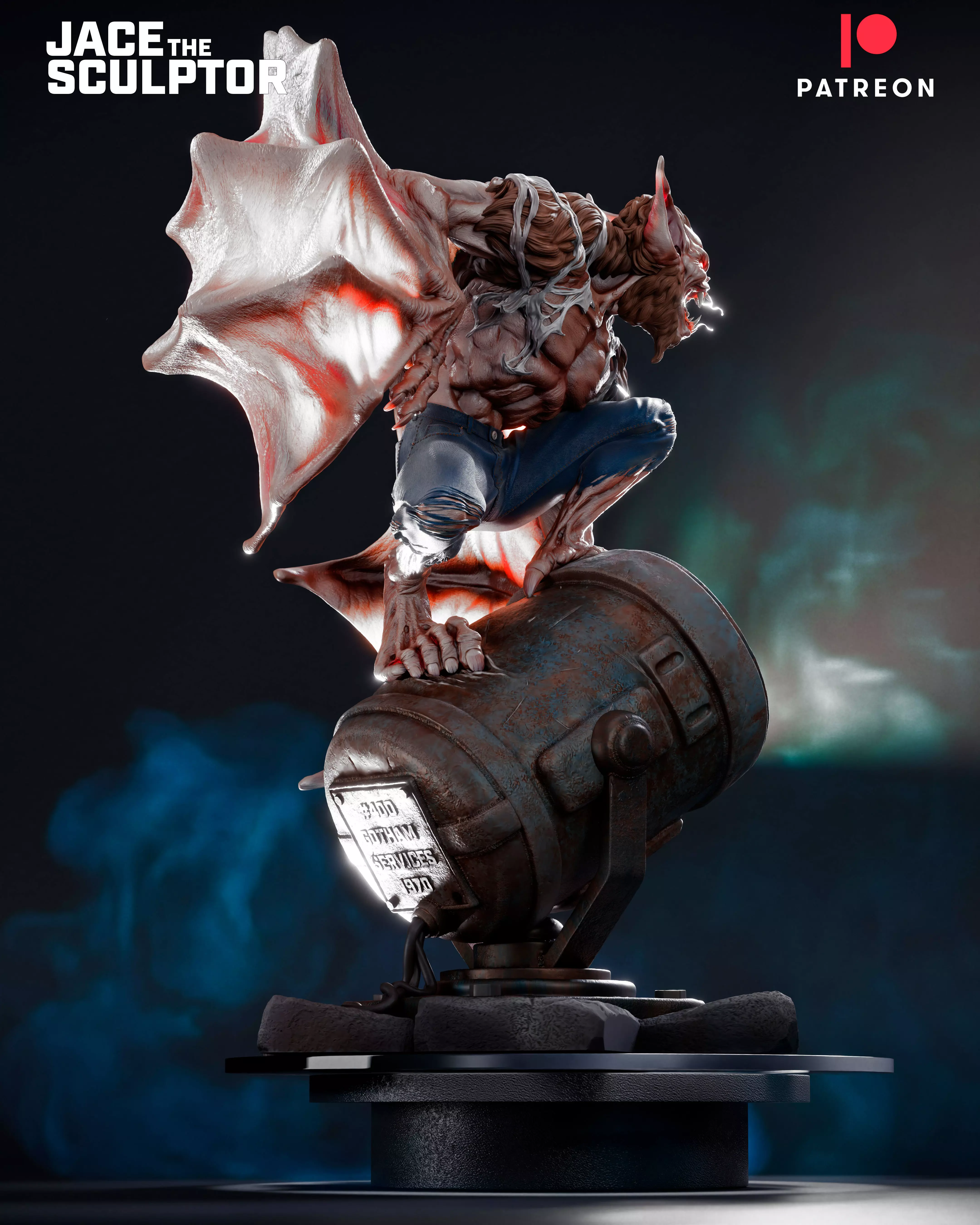 Man-Bat - 1-6 scale digital STL 3D print model_1