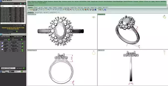 Vintage Style Halo Engagement Ring Oval Solitaire 3DM
