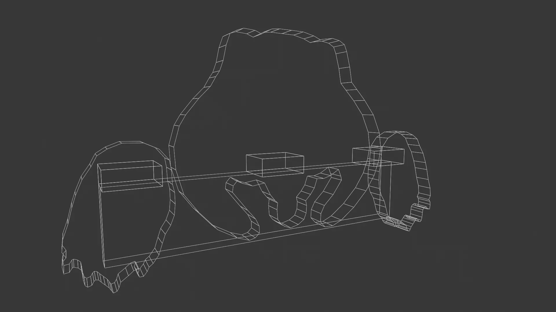 Cute Dog Hanging Fence Art Low-poly 3D model_5