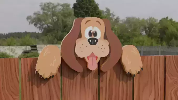 Cute Dog Hanging Fence Art