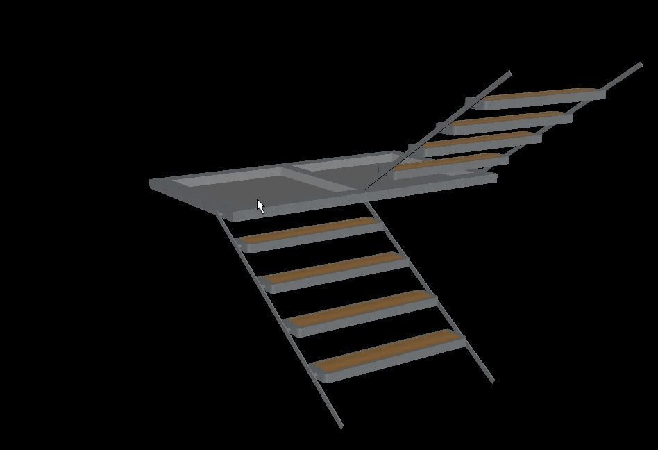 Modern stair Free low-poly 3D model