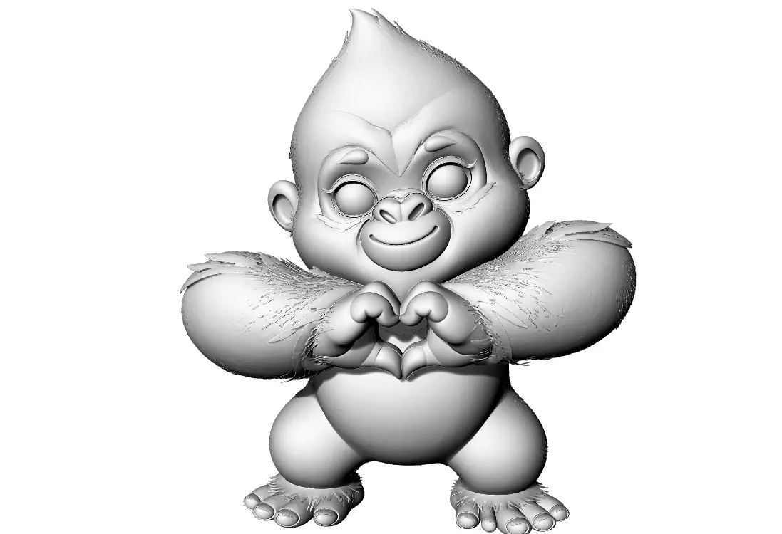 Funny Monky 3D print model_3