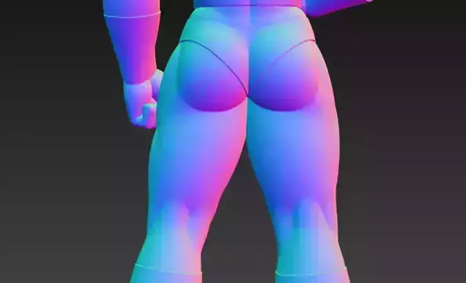 Strong muscle model lady curly