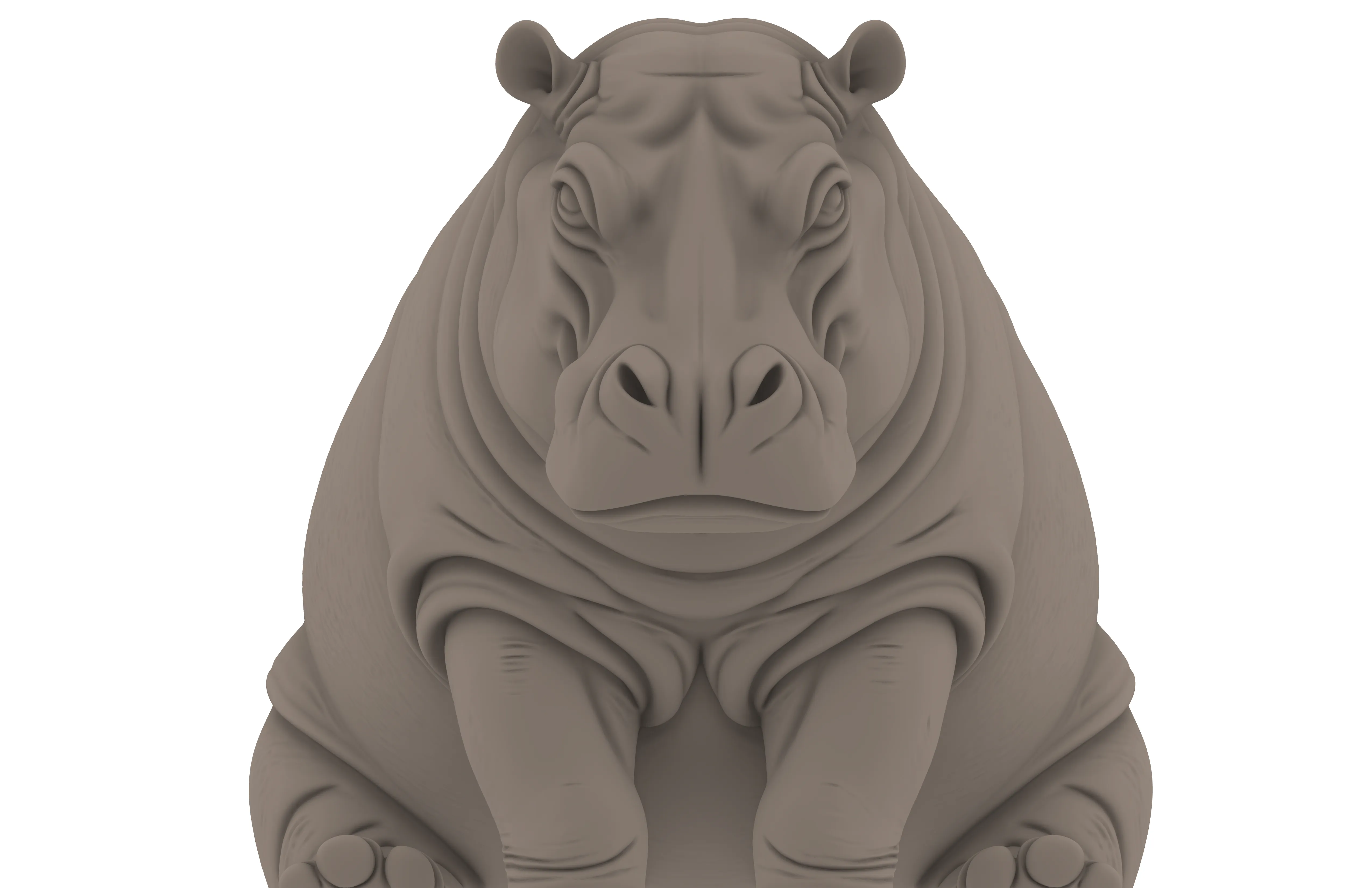 Cute Baby Hippo Animal Statue Miniature 3D model 3D printable | CGTrader