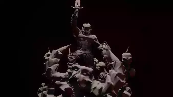 Doom Slayer Figure With Base