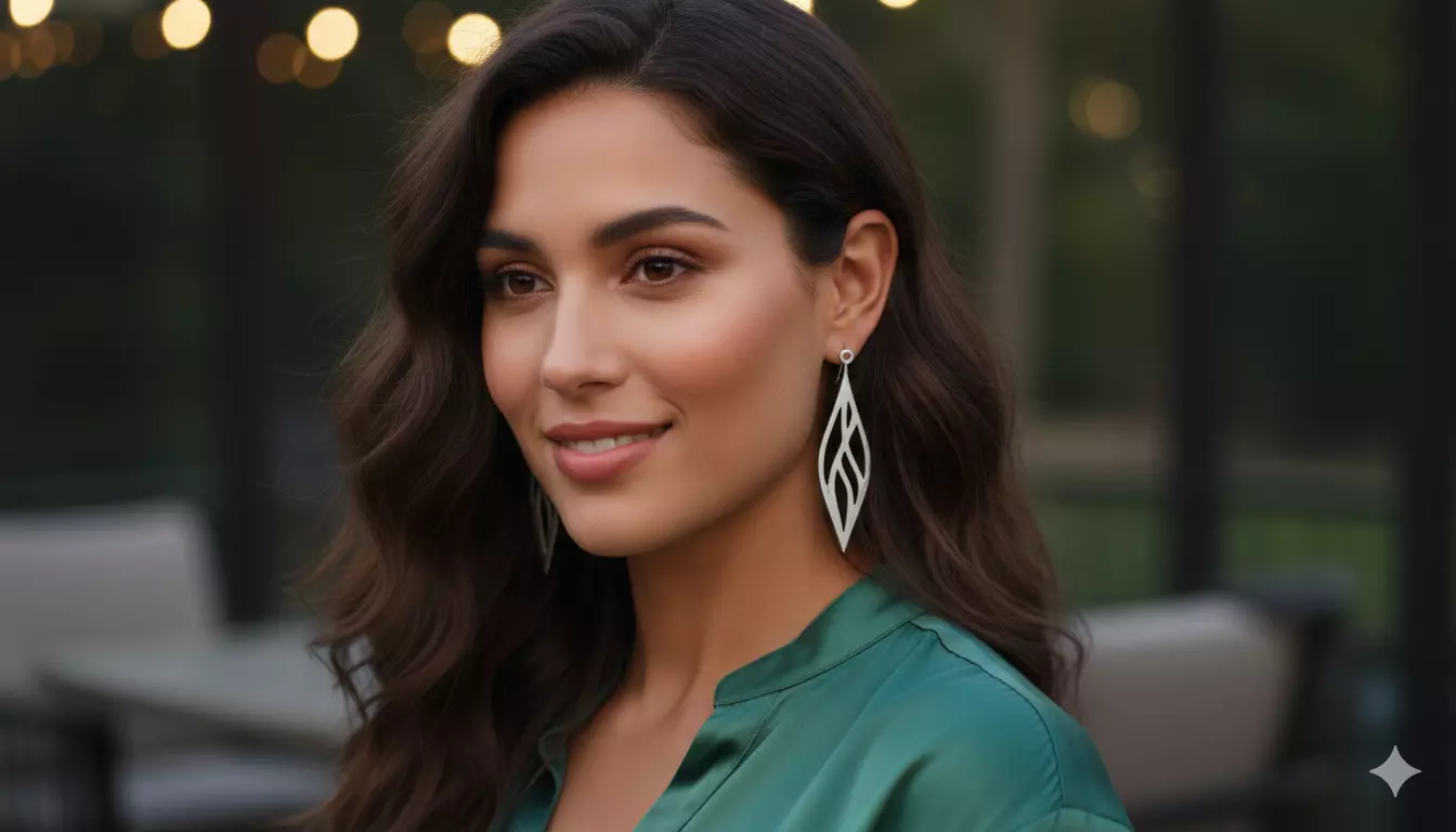 Elegant Leaf Pendant Digital File 3D model_3