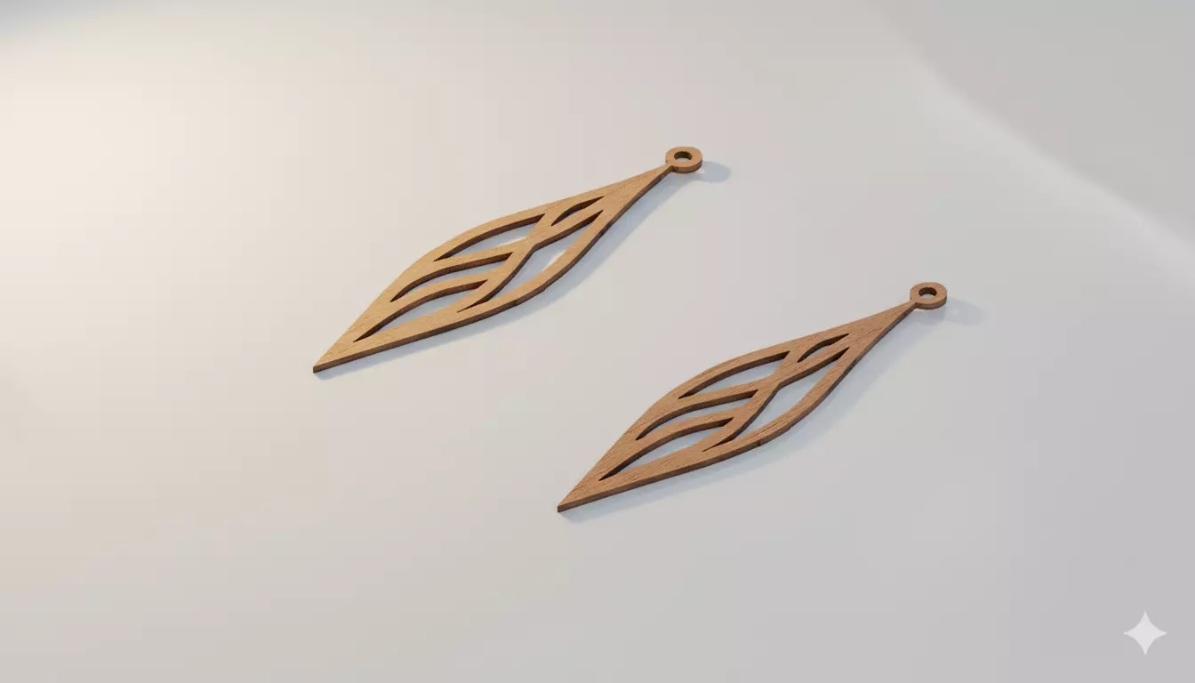 Elegant Leaf Pendant Digital File 3D model_2