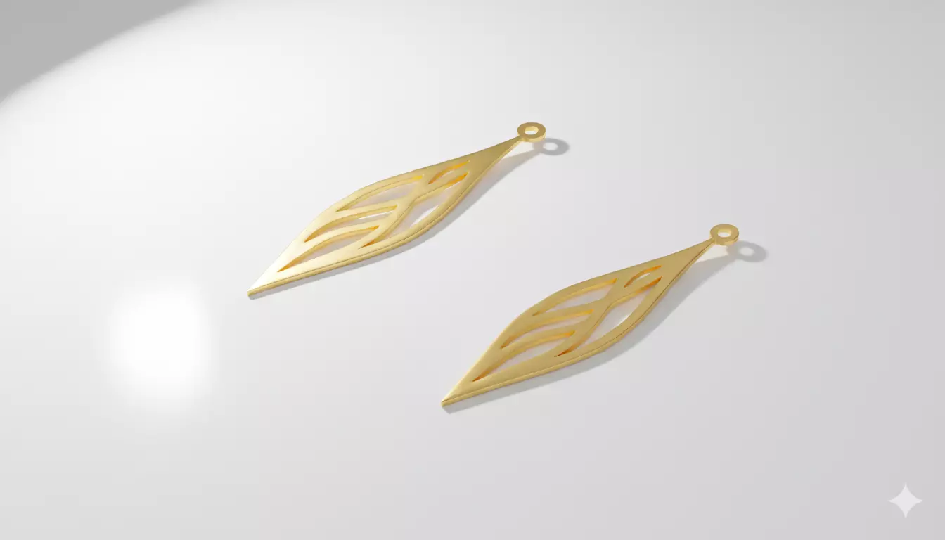 Elegant Leaf Pendant Digital File 3D model_0