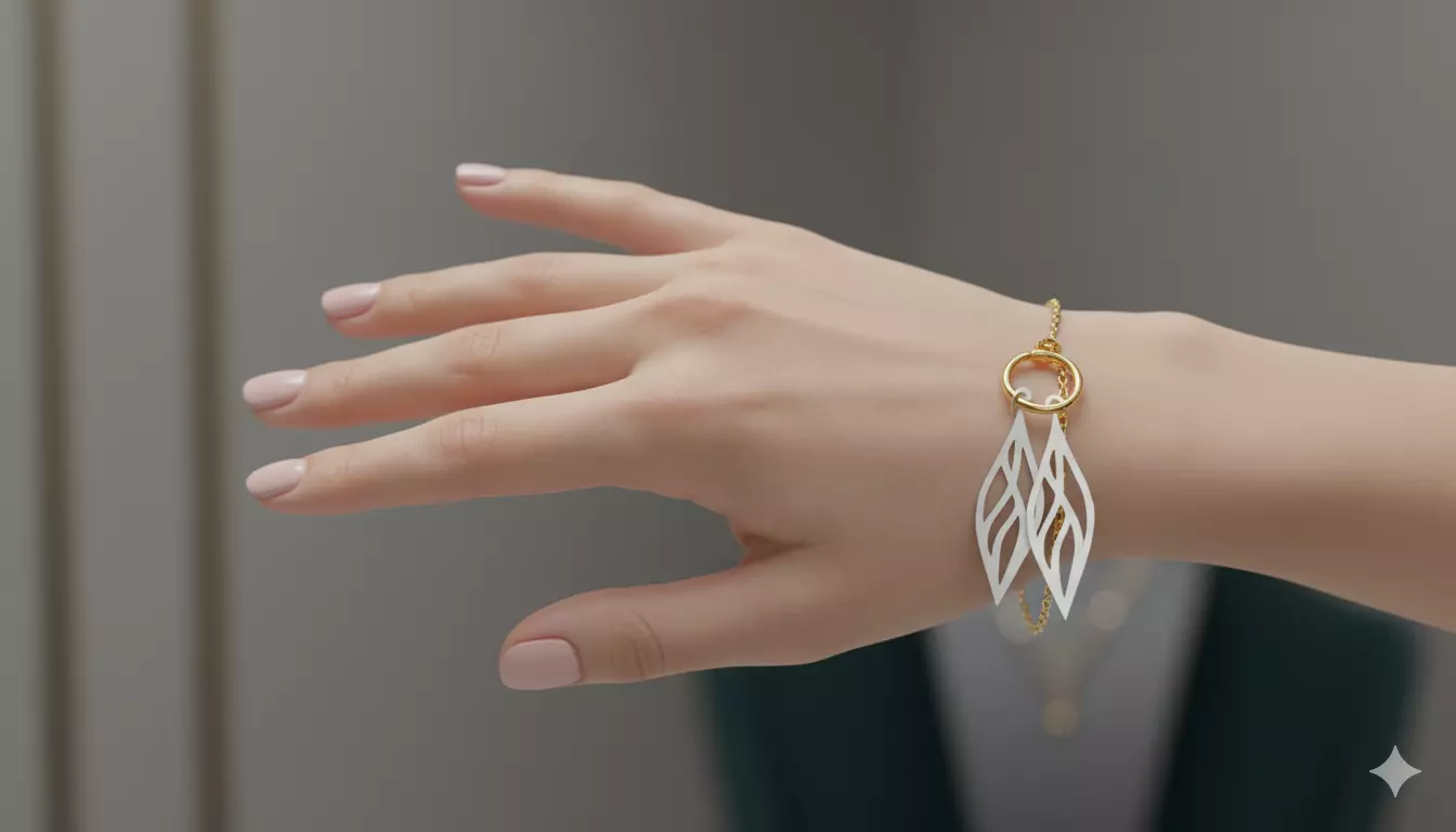 Elegant Leaf Pendant Digital File 3D model_5