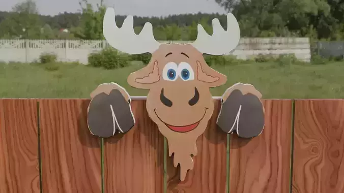 Moose Hanging Fence Art