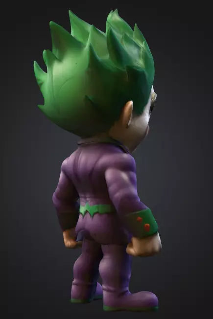 The Joker Muscular Chibi Style 3D Character Low-poly 3D model_1
