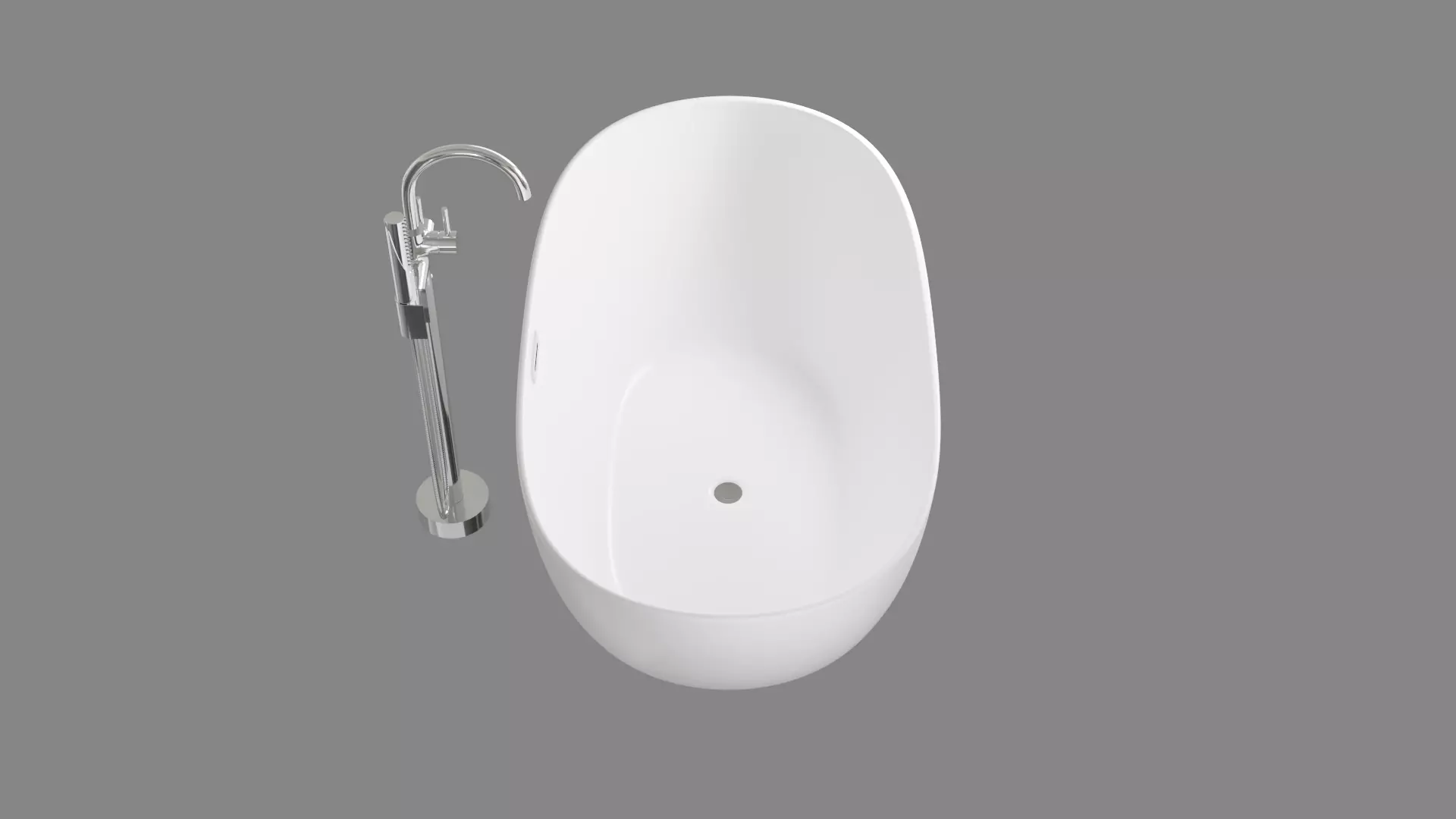 Bathtub 01 Low-poly 3D model_4