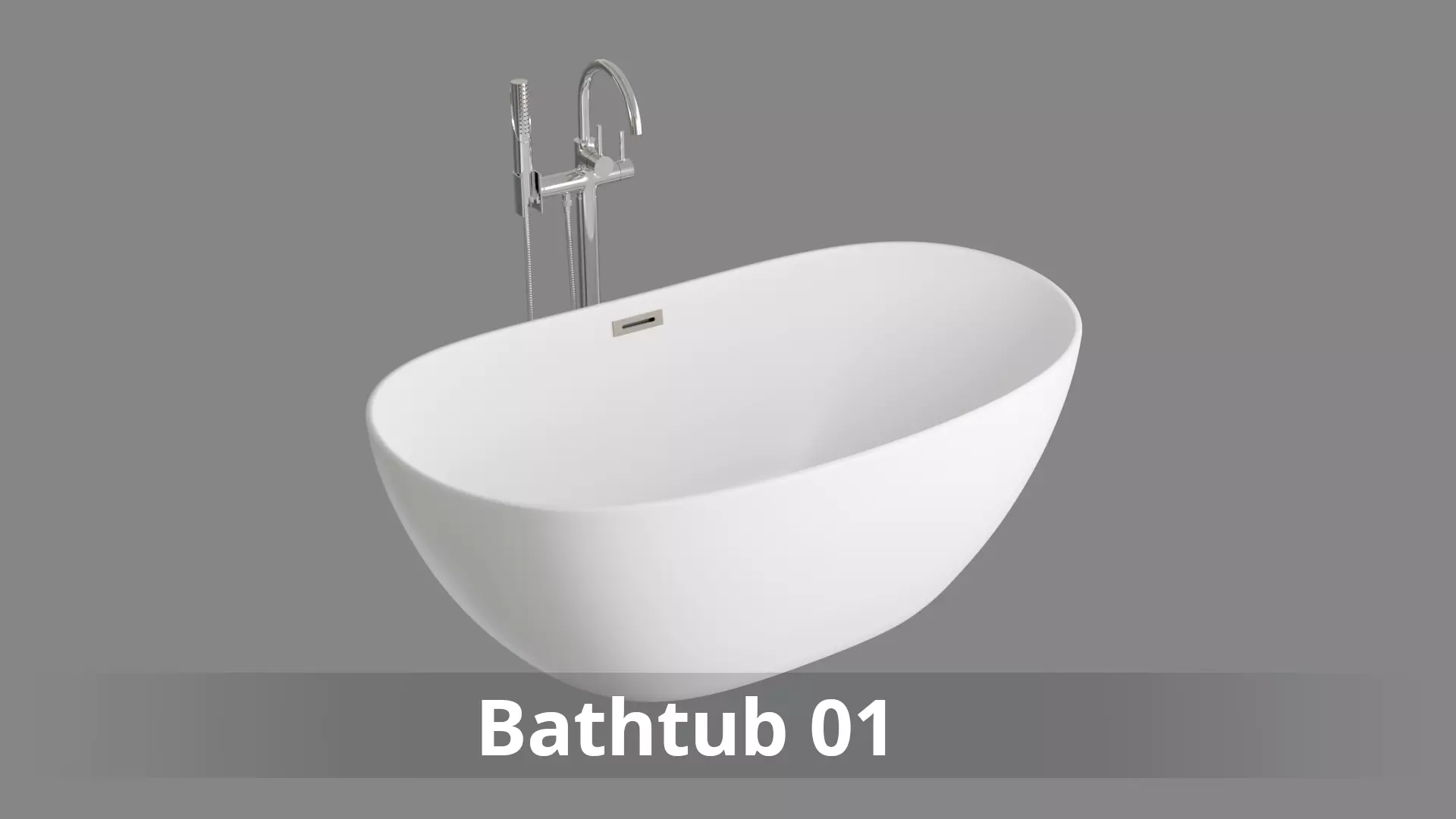 Bathtub 01 Low-poly 3D model_0