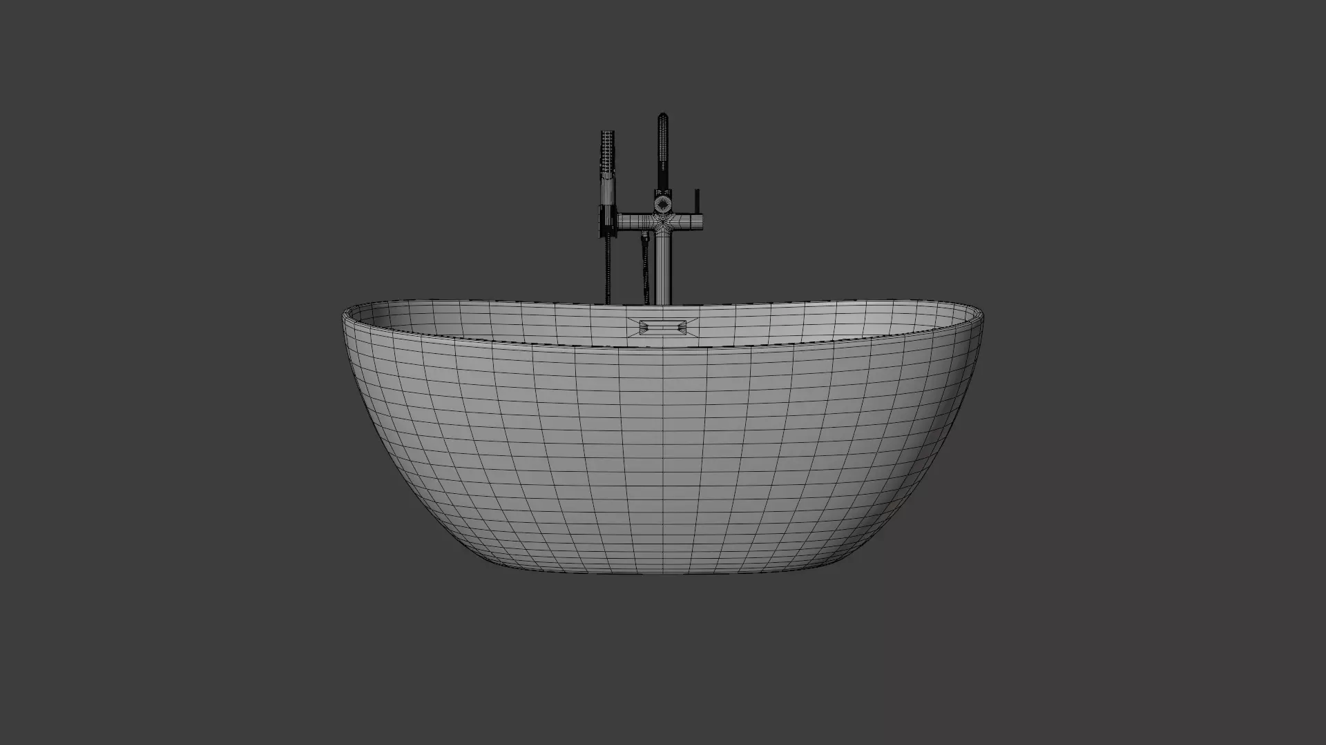 Bathtub 01 Low-poly 3D model_7