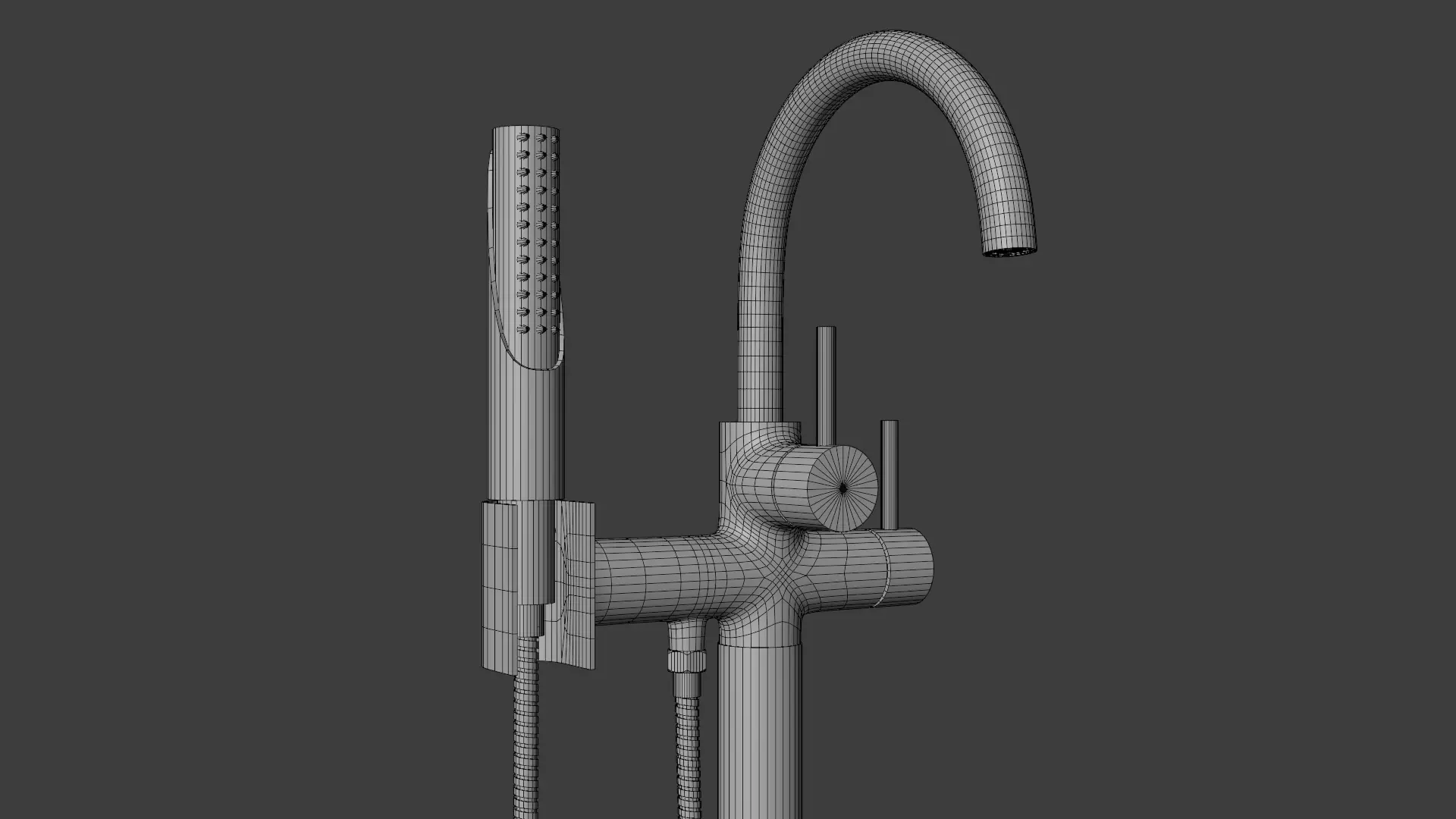 Bathtub 01 Low-poly 3D model_11