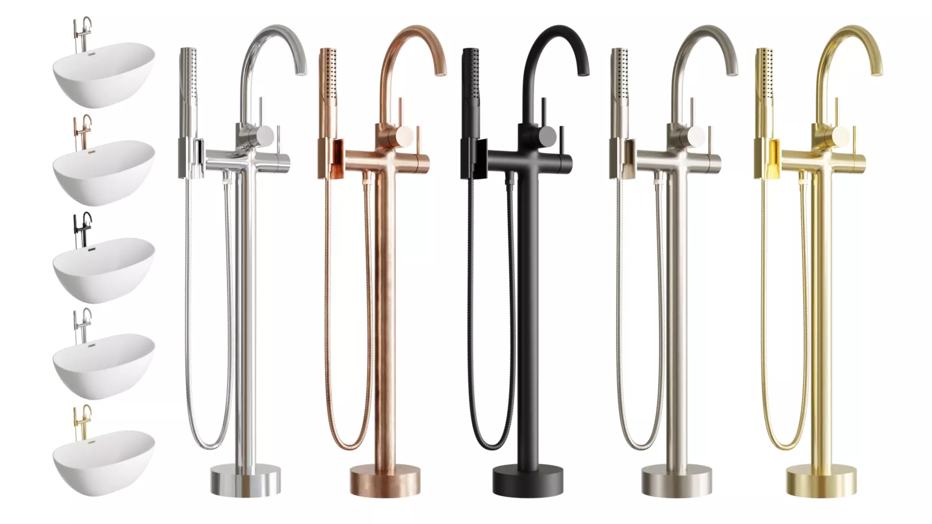 Bathtub 01 Low-poly 3D model_5