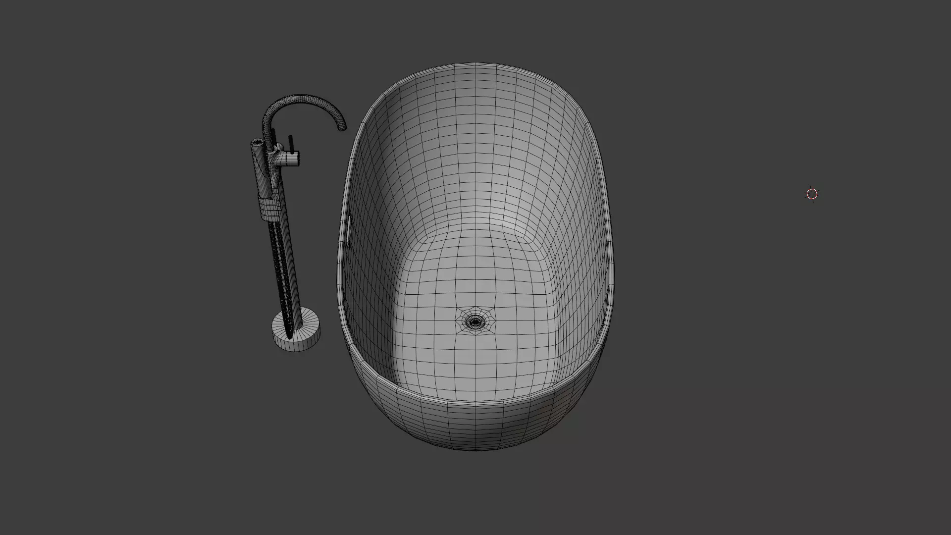 Bathtub 01 Low-poly 3D model_9