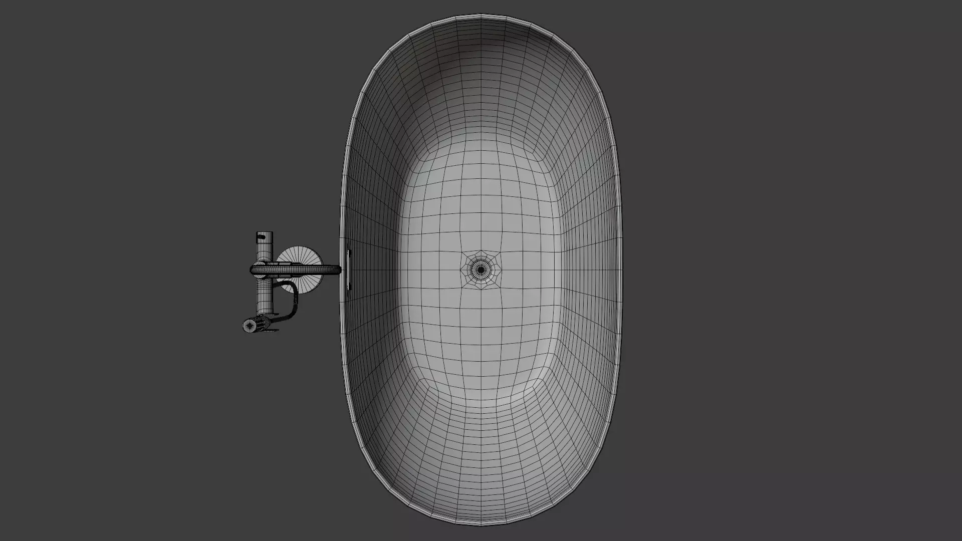 Bathtub 01 Low-poly 3D model_8