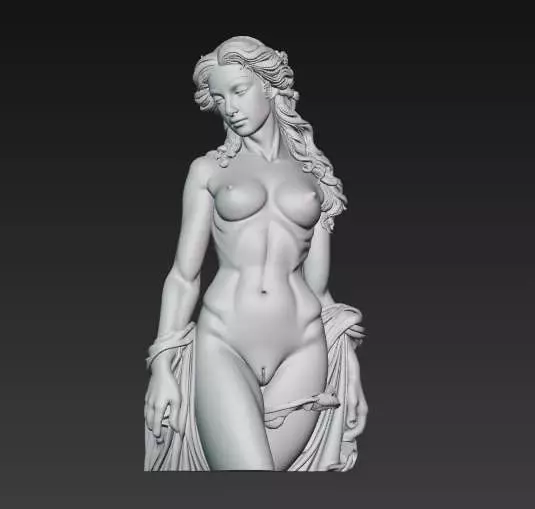 Elegant Marble Nude Statue Serene Expression Timeless Piece 3D print model_1
