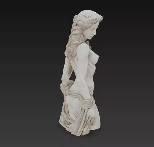 Elegant Marble Nude Statue Serene Expression Timeless Piece 3D print model_8