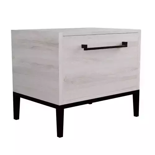 Nightstand with white wood