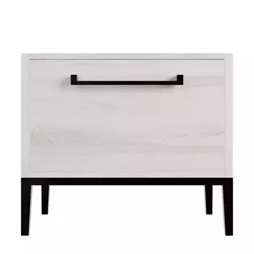 Nightstand with white wood