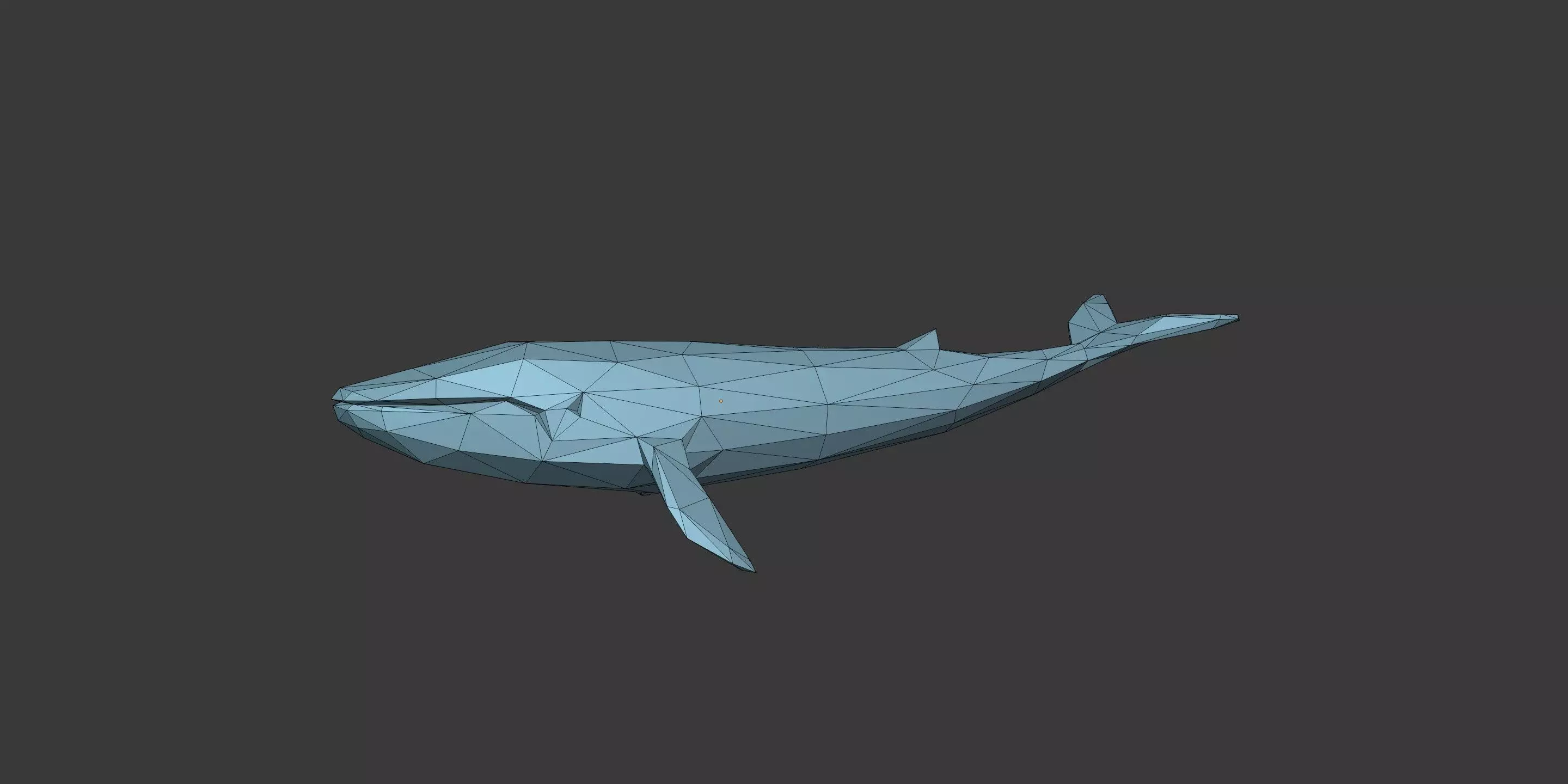 LowPoly Polygonal Cartoon Blue Whale Free low-poly 3D model_3