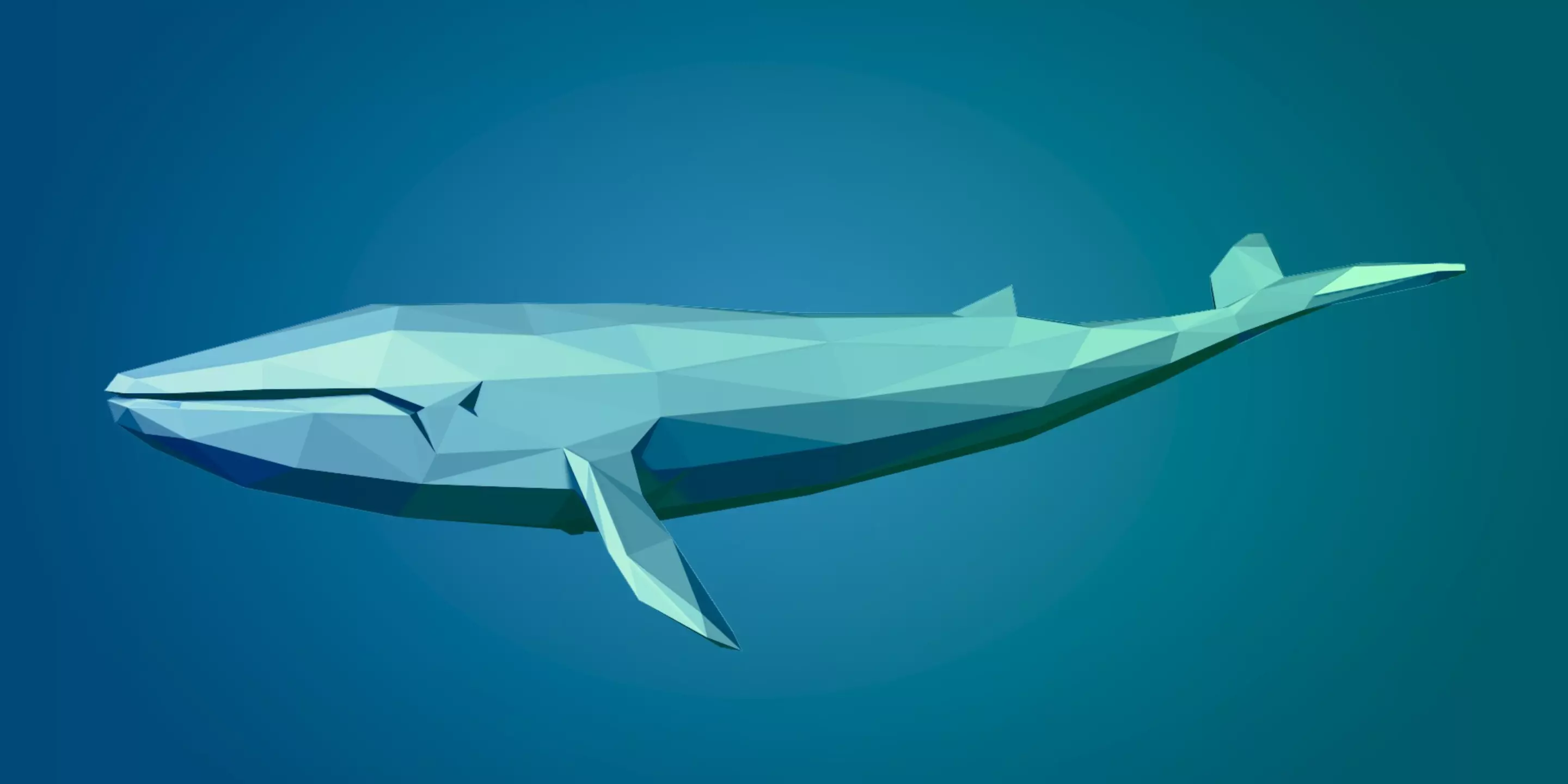LowPoly Polygonal Cartoon Blue Whale Free low-poly 3D model_0