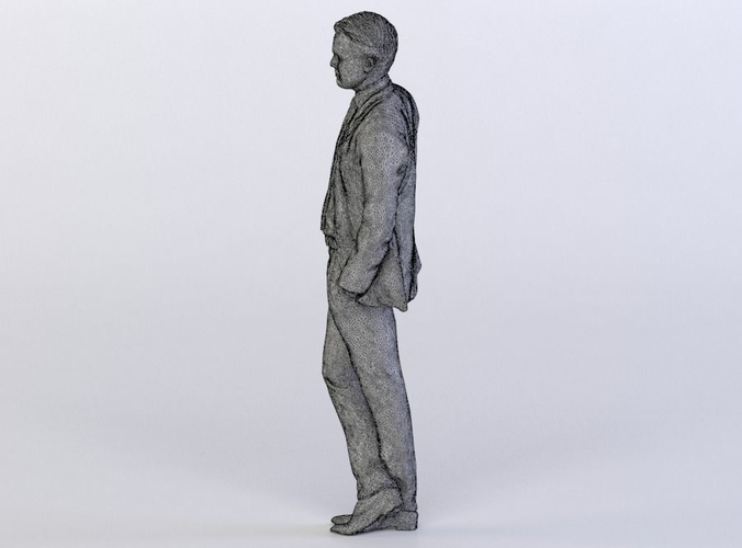 Joscha 0169 Man in a suit leaning left, legs crossed