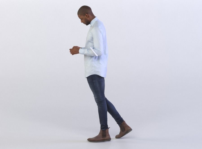 Andrew 0357 Man Standing, Typing on a Phone