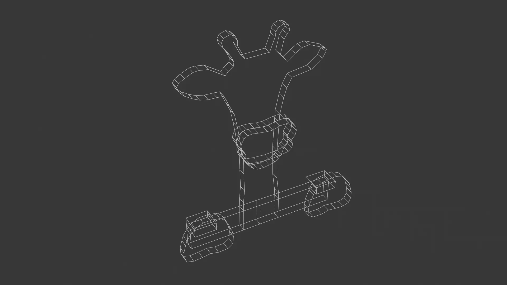 Giraffe Hanging Fence Art Low-poly 3D model_5