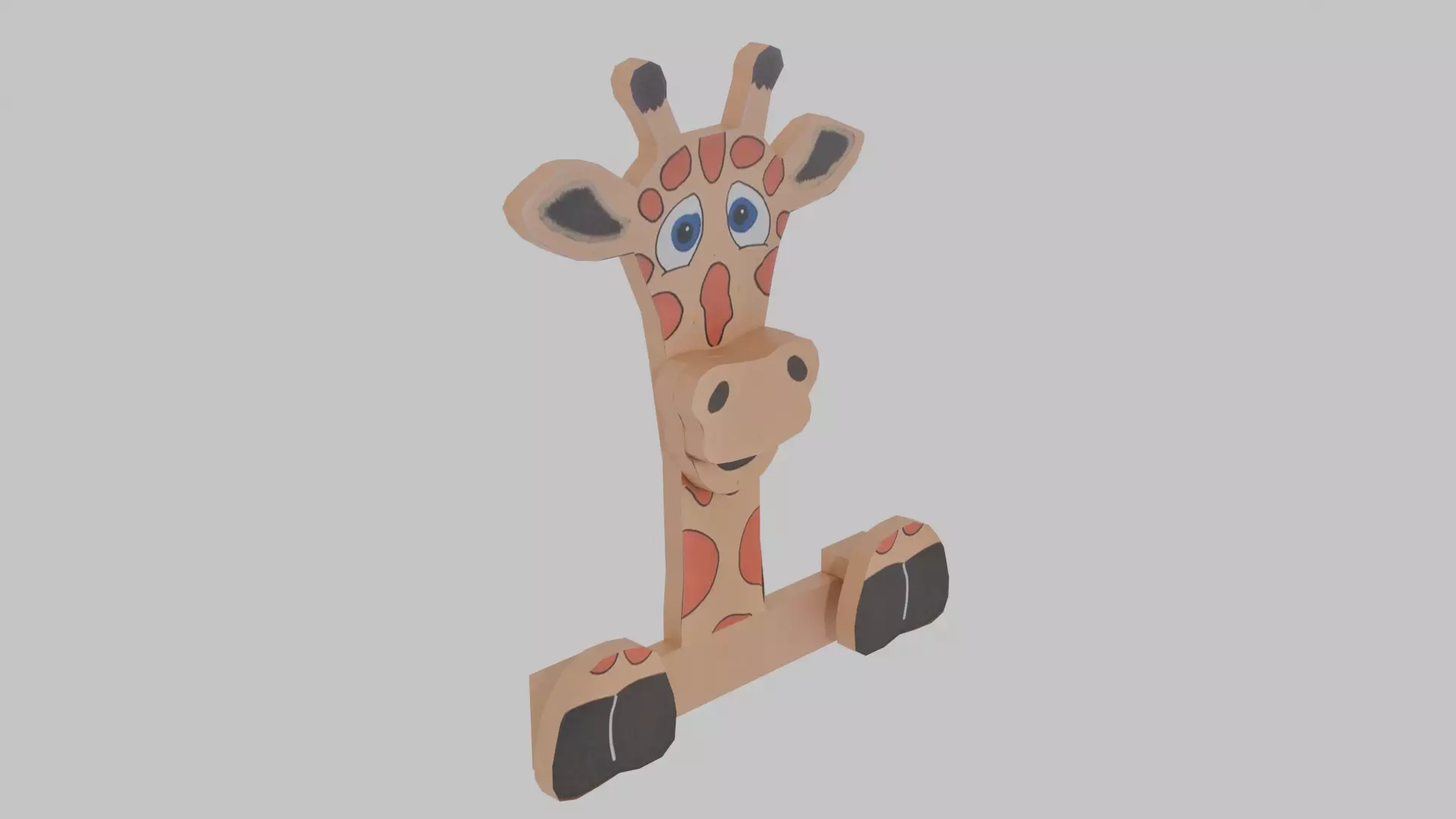 Giraffe Hanging Fence Art Low-poly 3D model_1