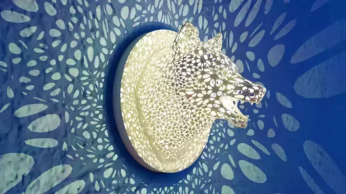 Animals Wall Mounted Lamp - Bear Boar Deer Goat Goat Lion Wolf 