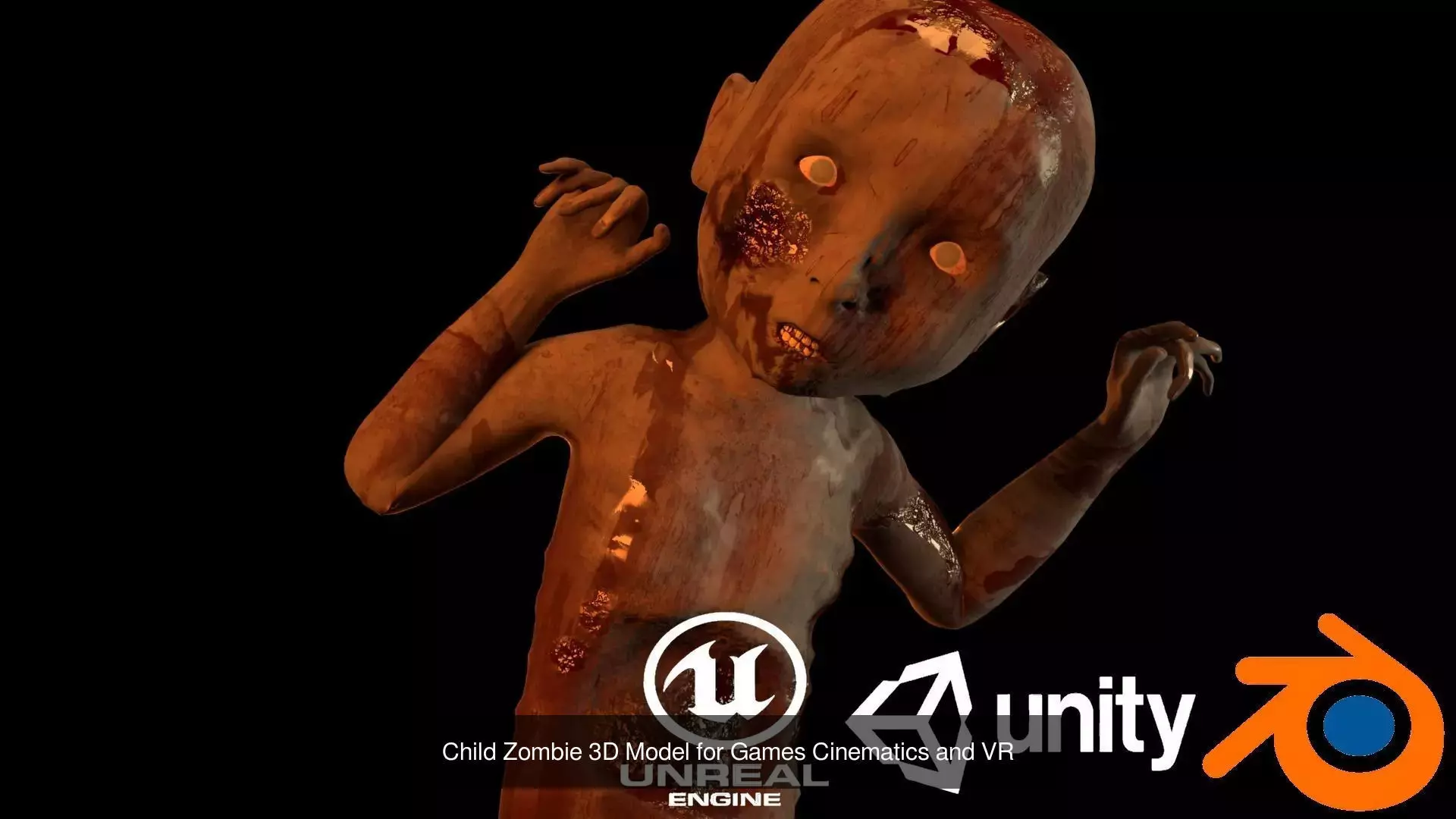 Pack of 5 Scary zombies 3D Model Collection_6