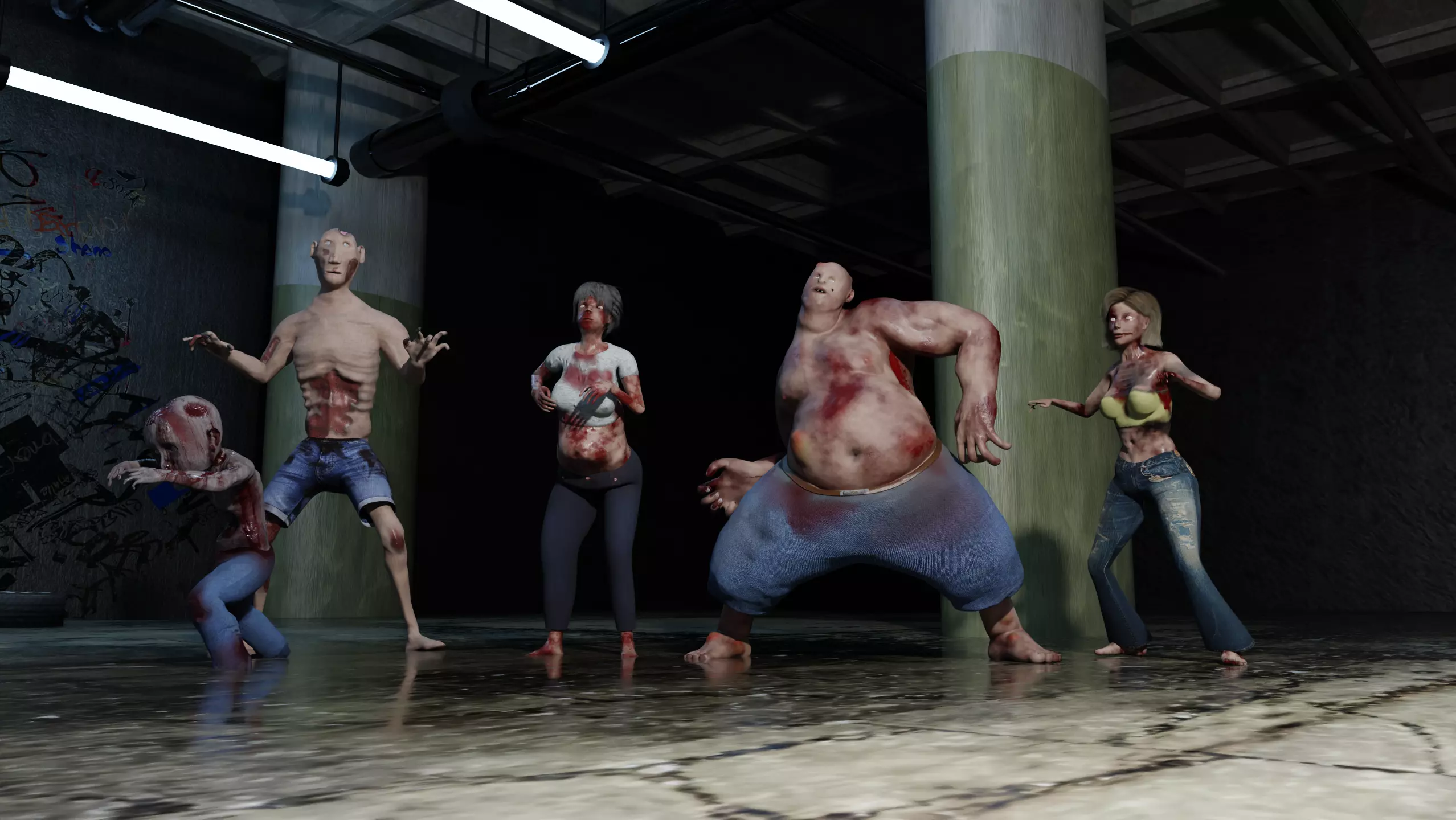 Pack of 5 Scary zombies 3D Model Collection_21