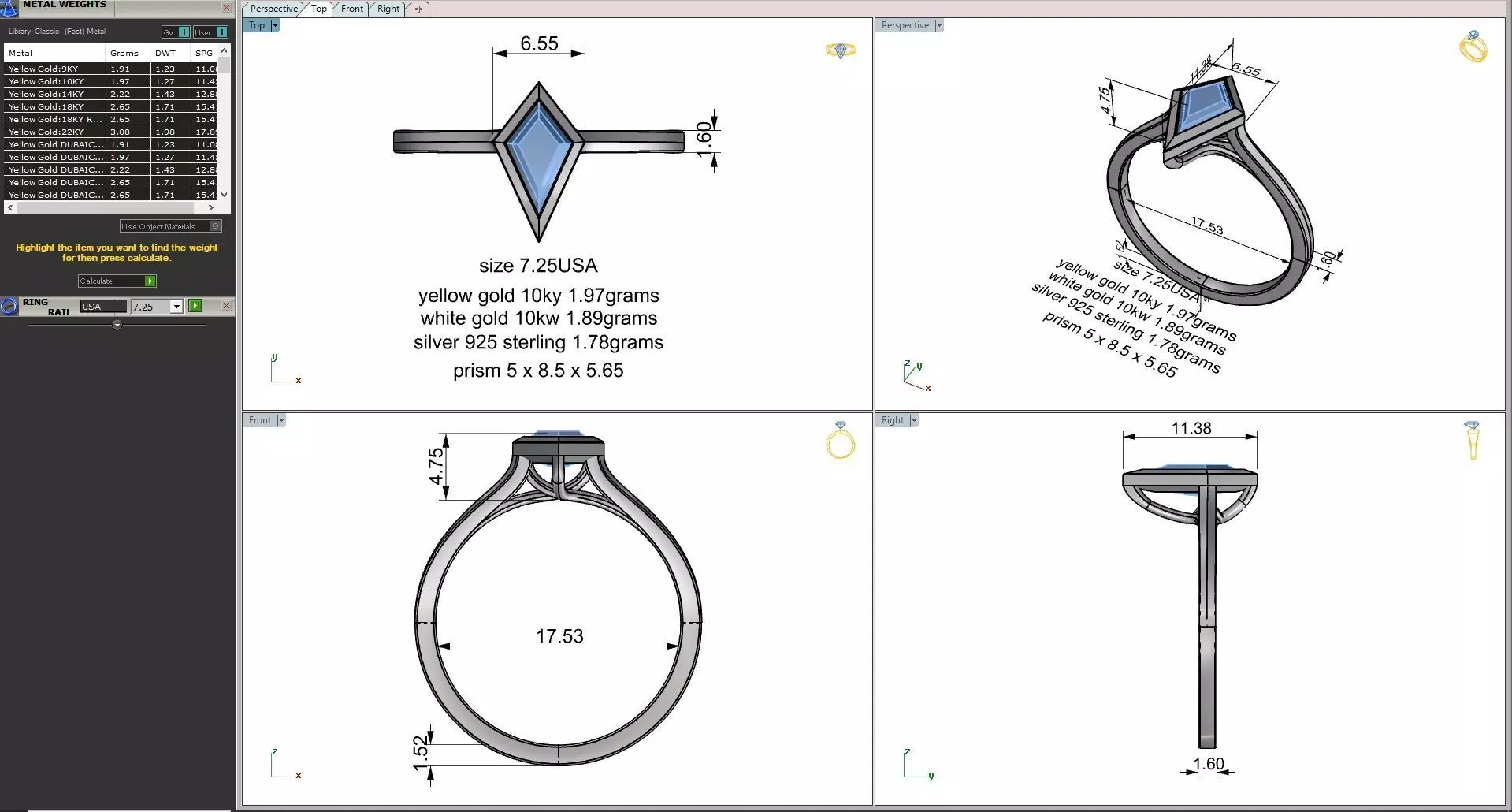 PRISM DIAMOND ENGAGEMENT RING 3D MODEL 3D print model_11