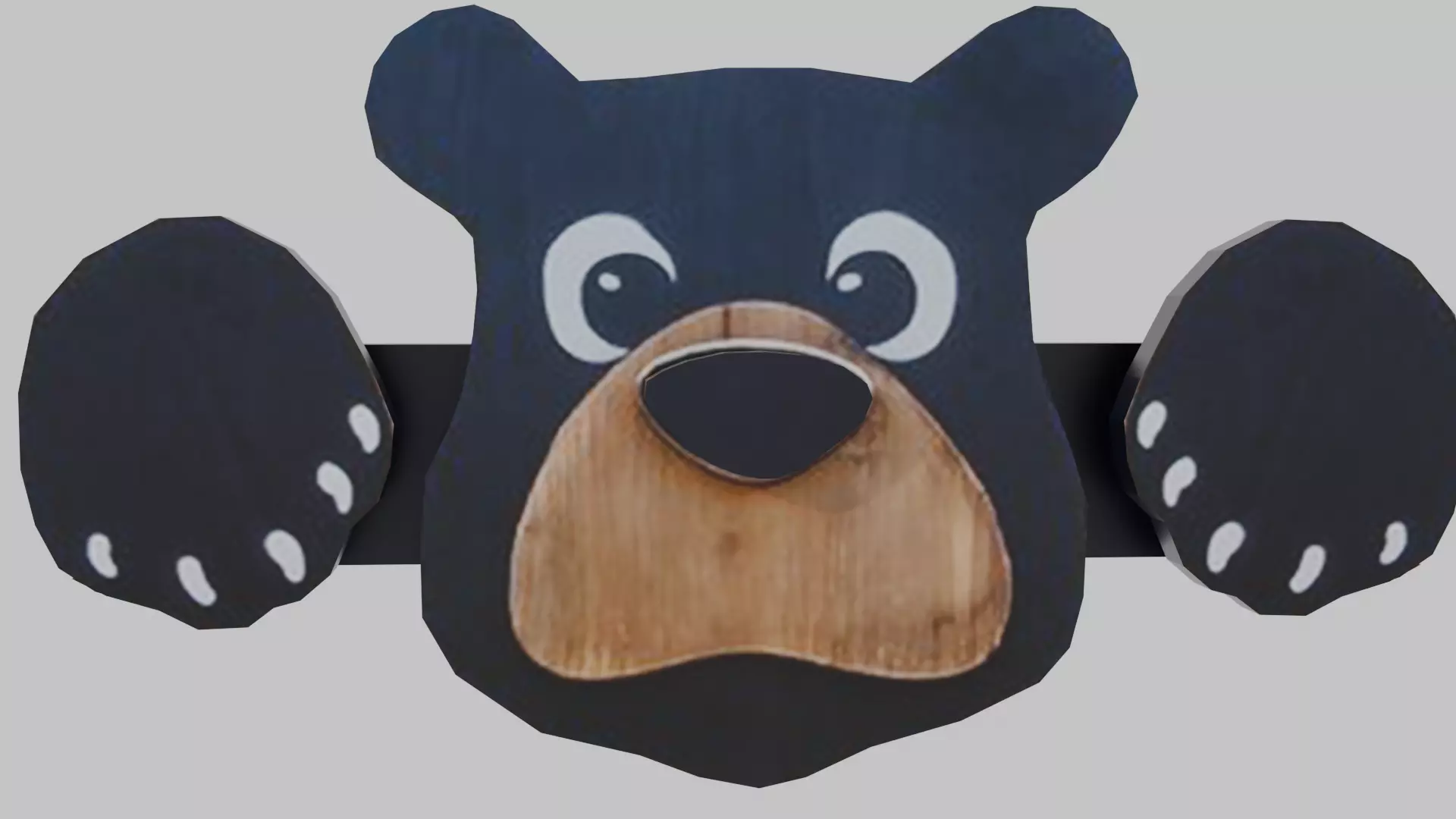 Bear Hanging Fence Art Low-poly 3D model_2