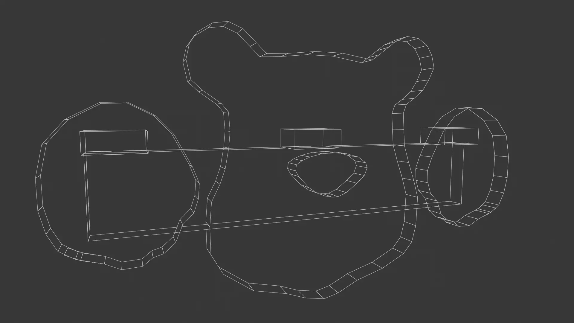 Bear Hanging Fence Art Low-poly 3D model_5