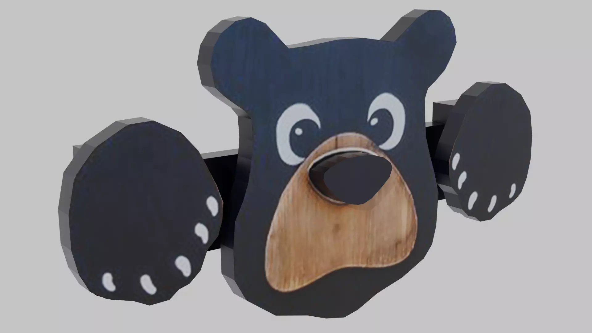 Bear Hanging Fence Art Low-poly 3D model_1